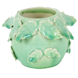A&B Home 3.8" Green Leaves Vase - Set Of 3
