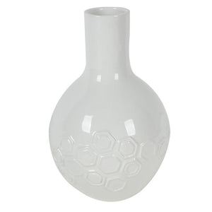 A&B Home White Ceramic Rounded Vase - Set Of 2