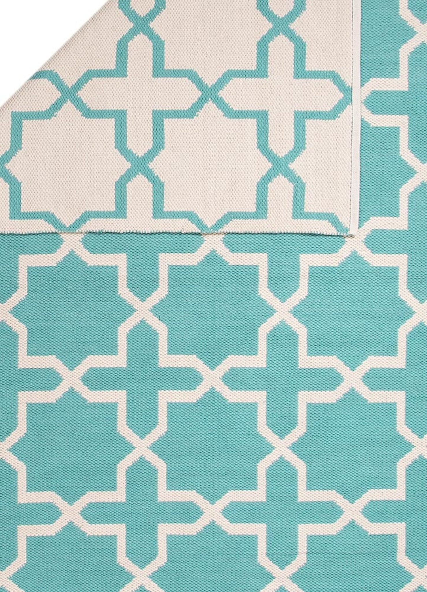 Avalon Dusty Turquoise/Whitecap Gray Cotton Rug