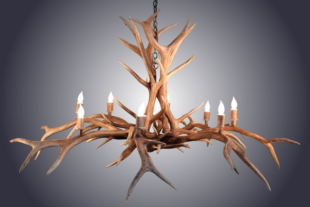 Antlerworx 8 Light Inverted Elk Spider Antler Chandelier (AWC-16)