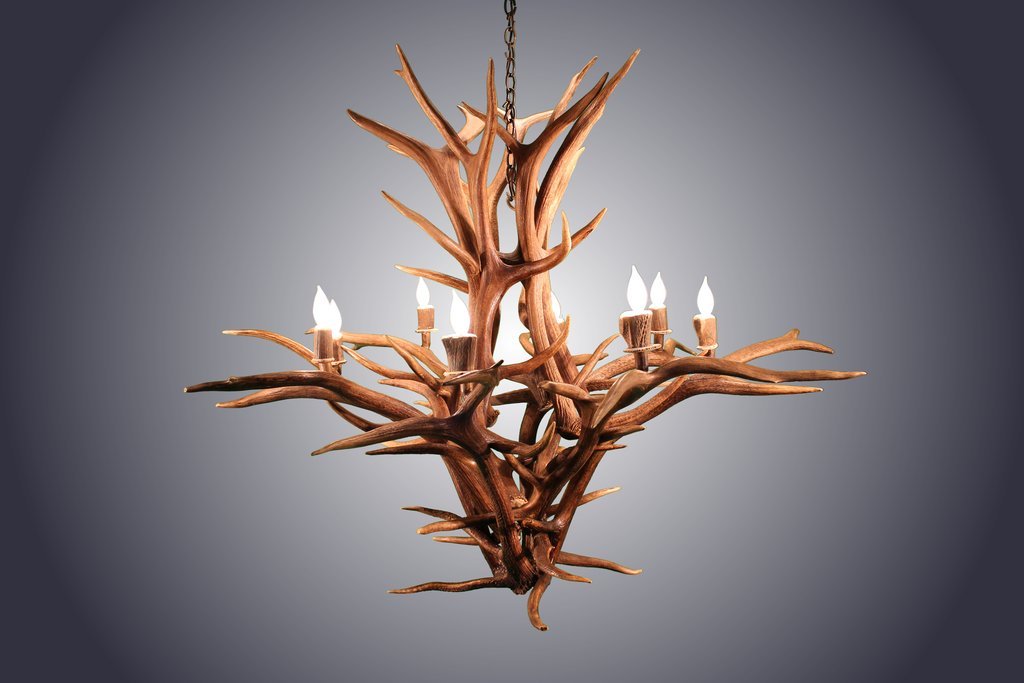 Antlerworx 8 Light Inverted Elk Antler Chandelier (AWC-27)