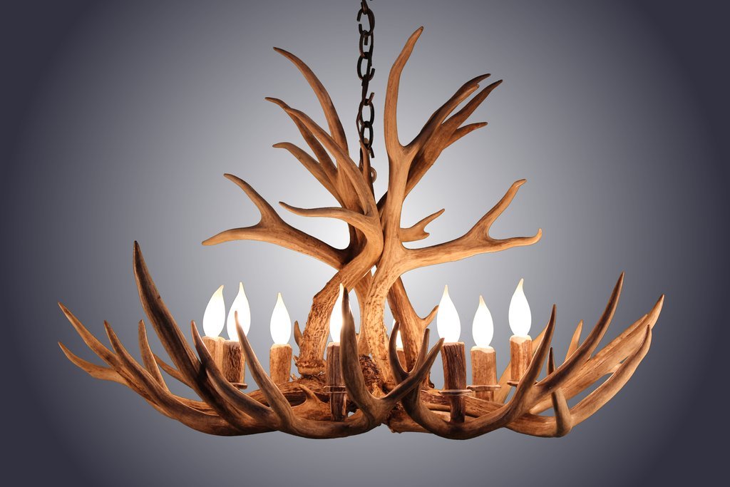 Antlerworx 8 Light Mule Deer Antler Chandelier (AWC-4)