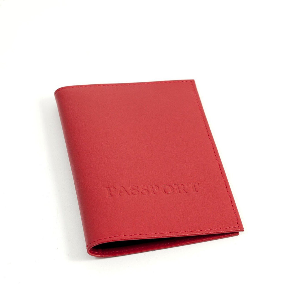 Bey-Berk Passport Cover In Red Leather