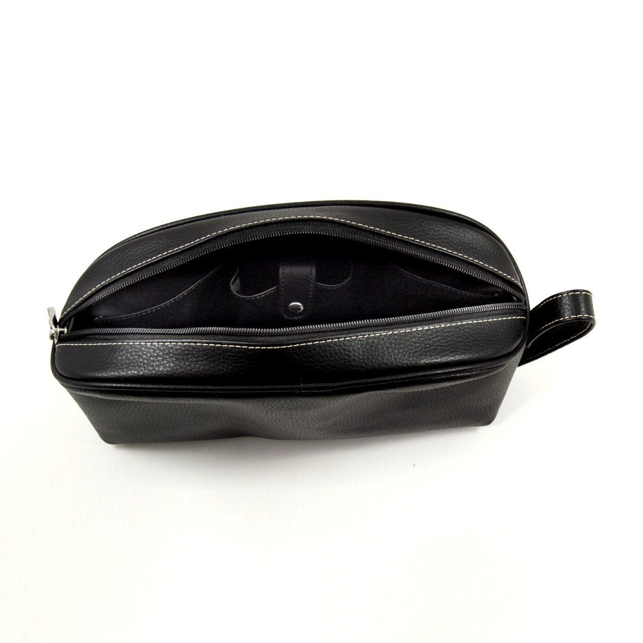 Bey-Berk Black Leather Toiletry Bag
