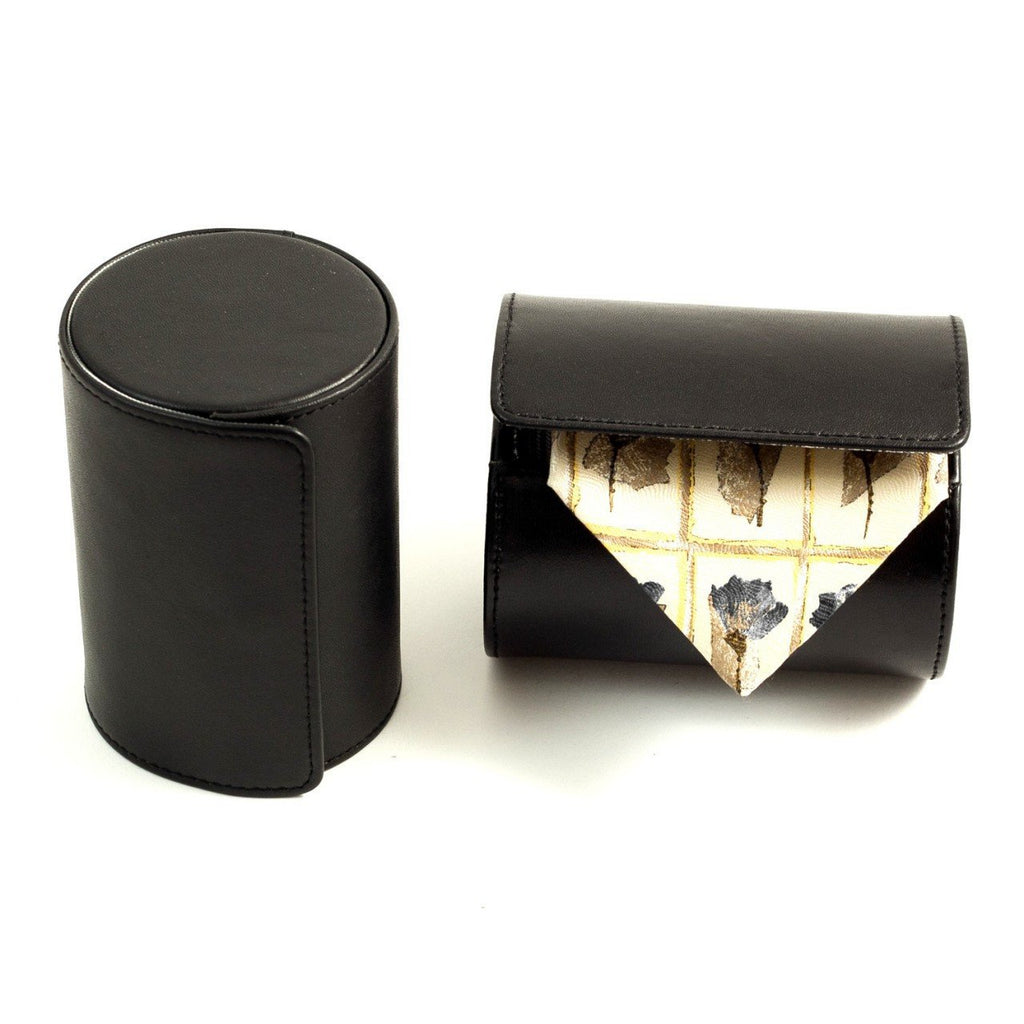 Bey-Berk Black Leather Single Travel Tie Case