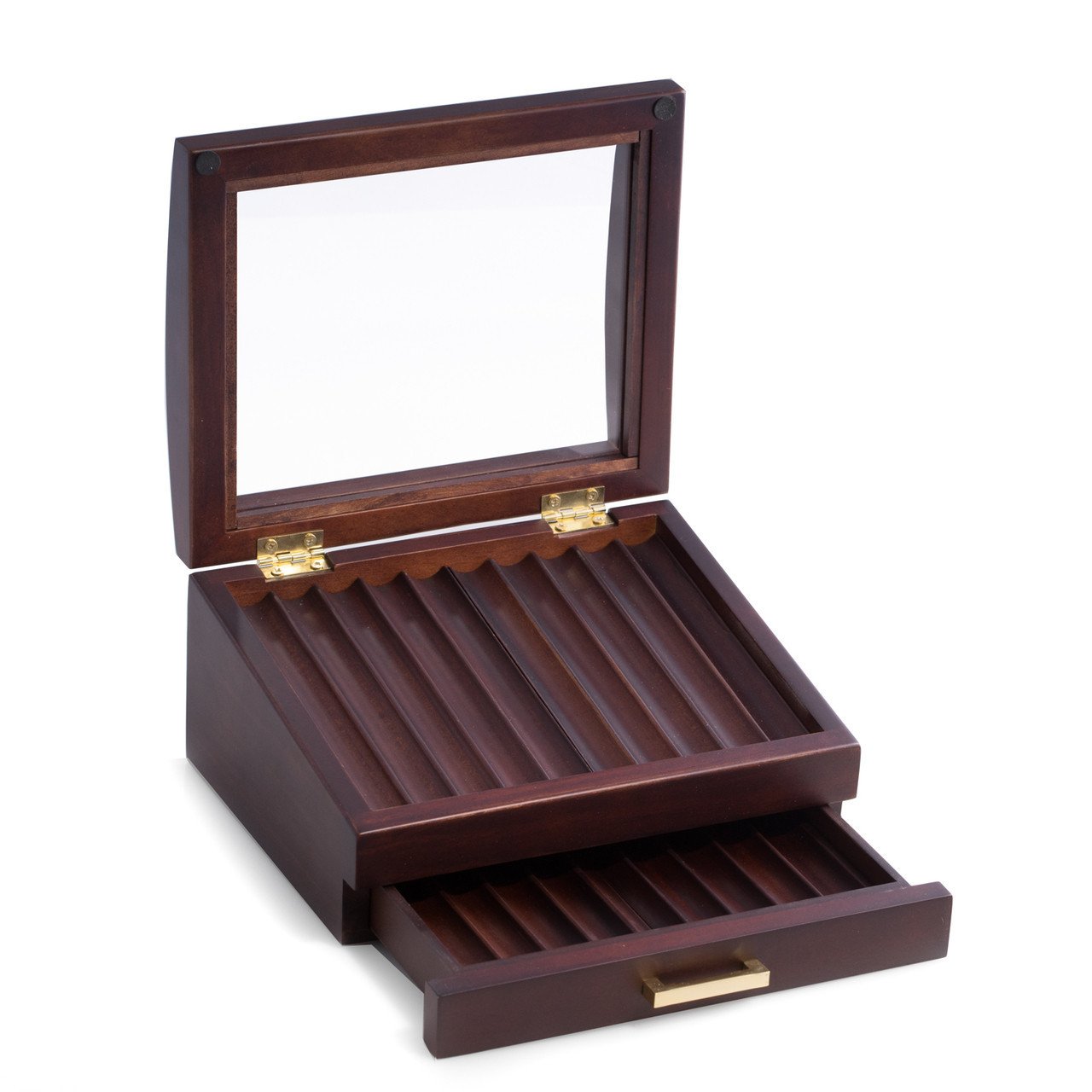 Bey-Berk Walnut Wood 19 Pen Box