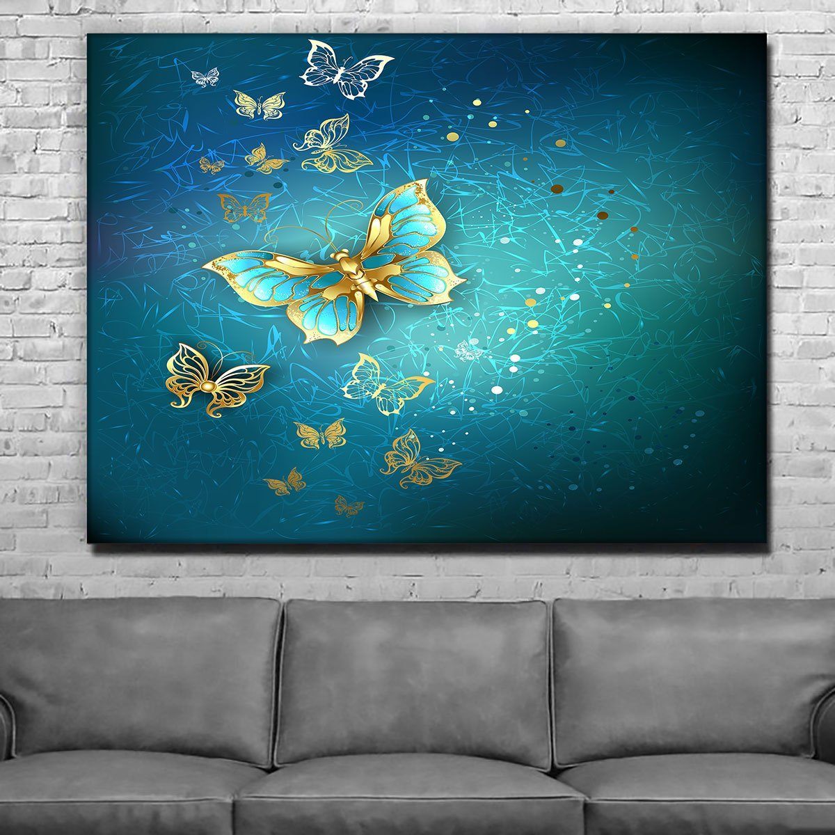 Blue And Gold Butterflies
