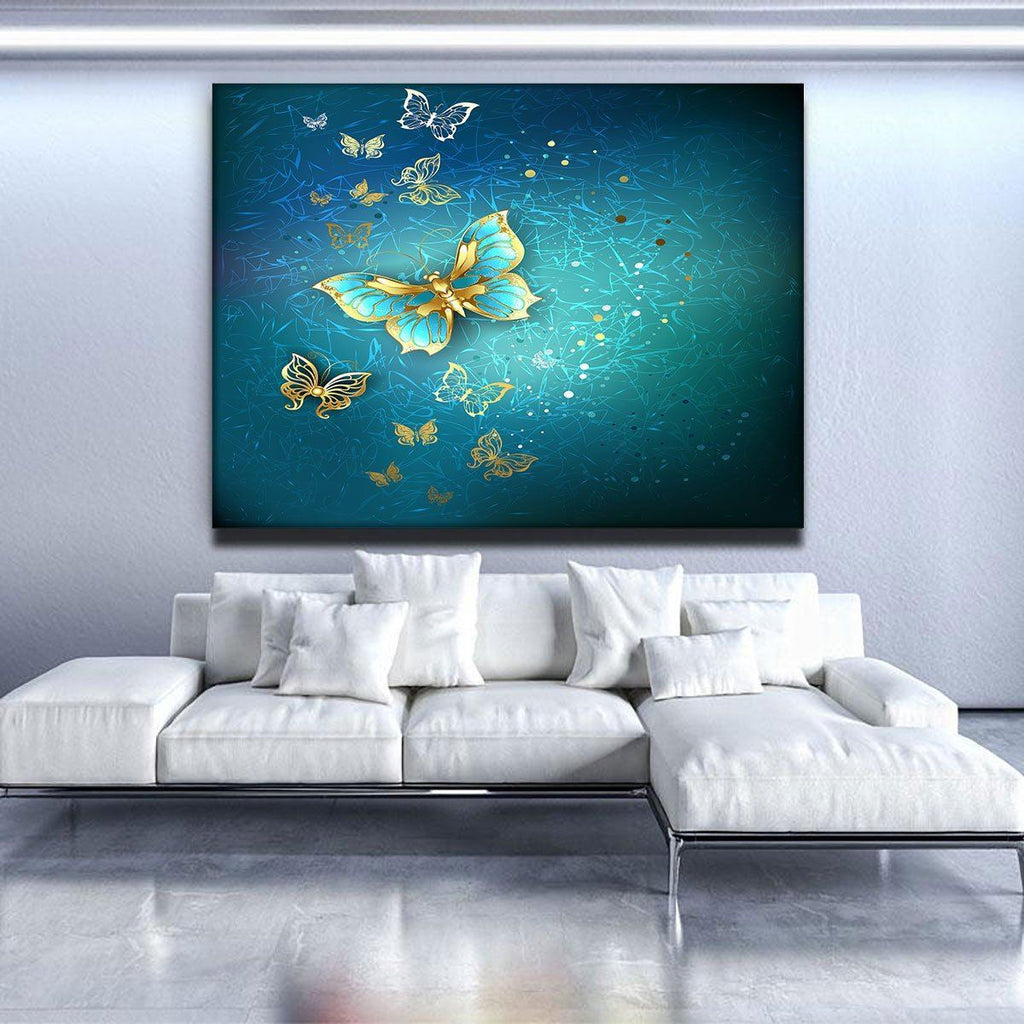 Blue And Gold Butterflies