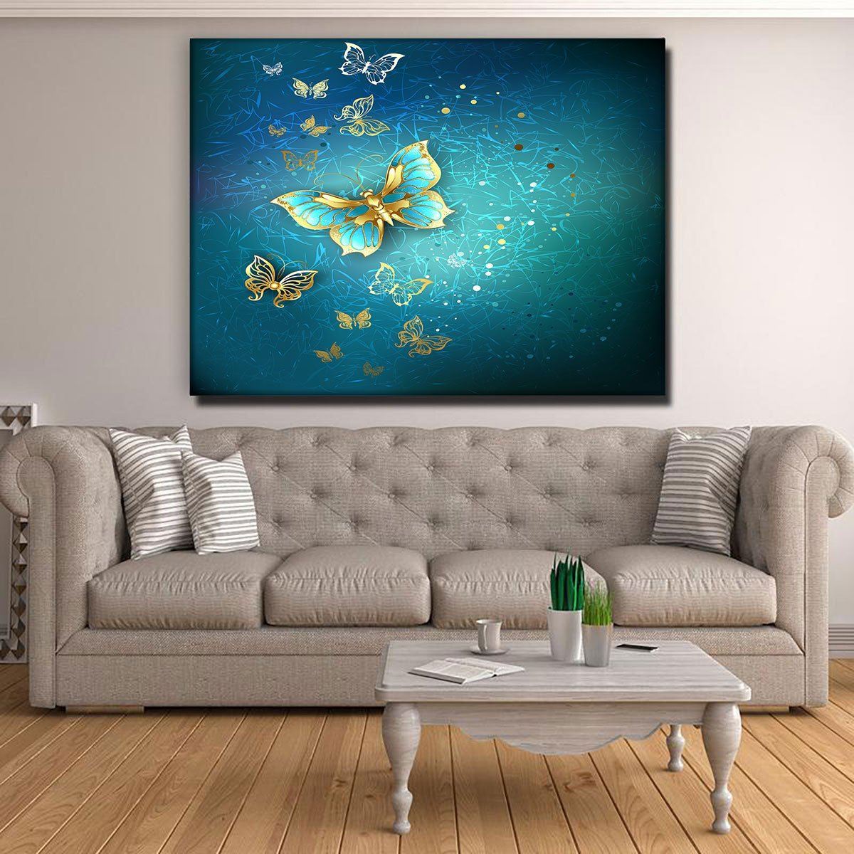 Blue And Gold Butterflies