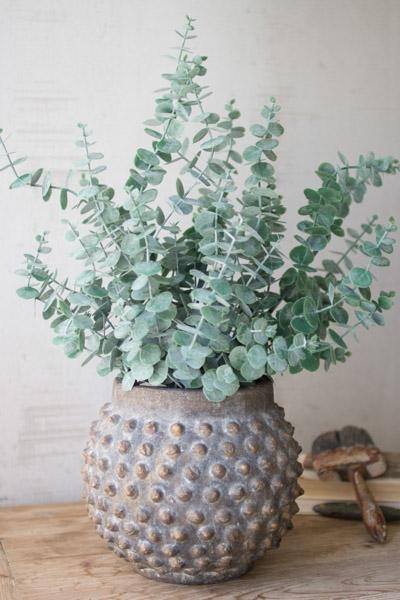 Antique Black Ceramic Dot Vase