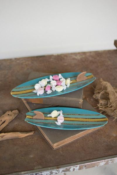 Set Of 2 Surfboard Platters
