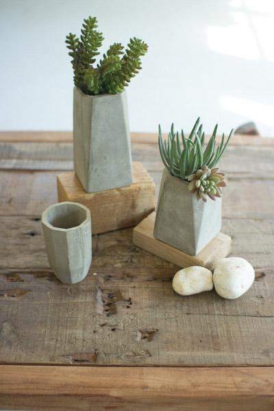 Set Of 3 Concrete Bud Vases