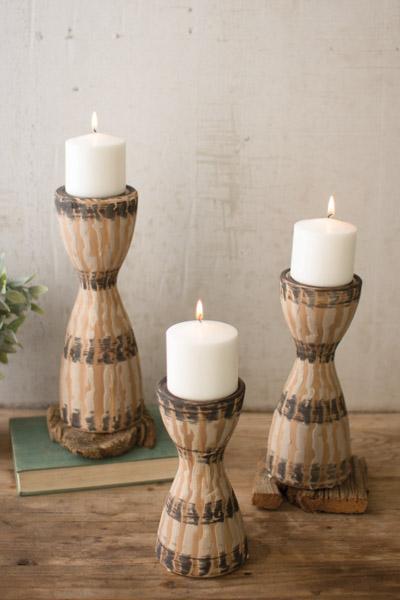 Set Of 3 Ceramic Candle Holders