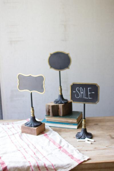 Set Of 3 Chalk Boards On Stands   One Each Design