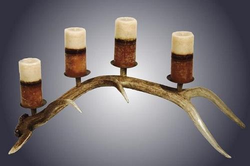 Antlerworx 4 pillar horizontal elk candelabra (CNDL-4H)