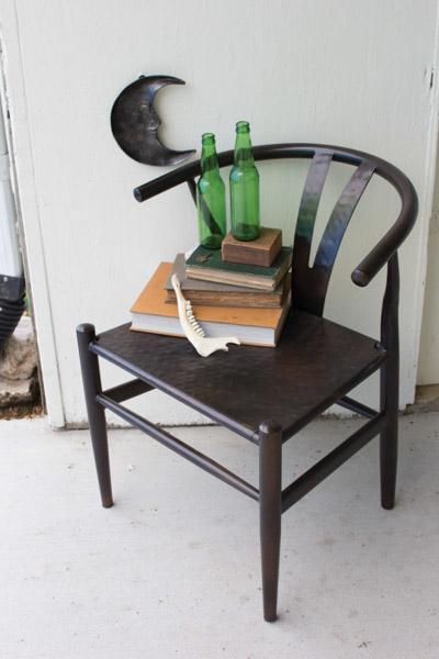 Antique Black Metal Wish Bone Chair
