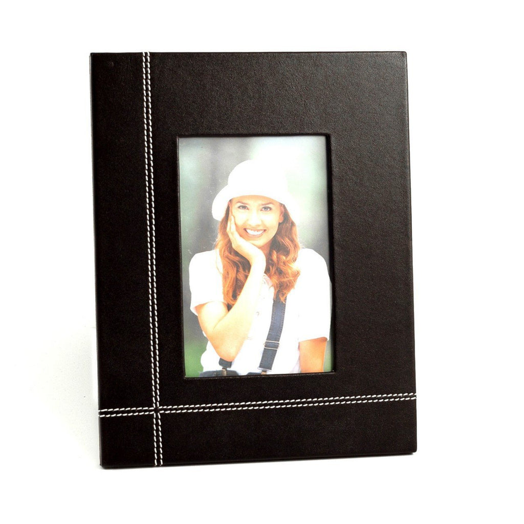 Bey-Berk Cocoa Brown Leather Frame 4" X 6"