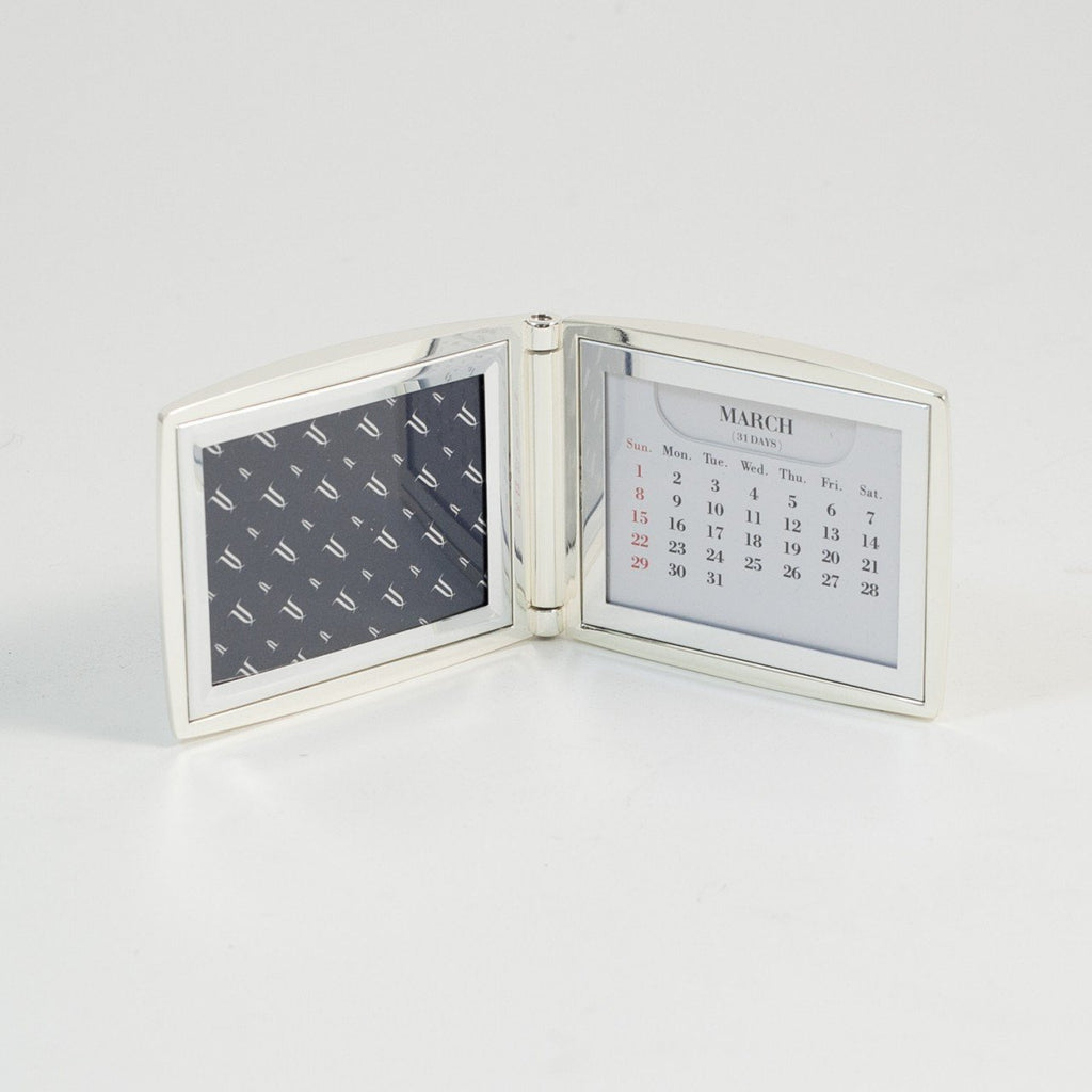 Bey-Berk Silver Plated Perpetual Calendar & Picture Frame