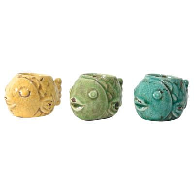 A&B Home Vale Fish Tealight Candle Holder- 3Pc/Box - Set Of 4