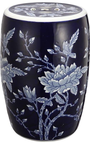 A&B Home 16" Navy Garden Stool