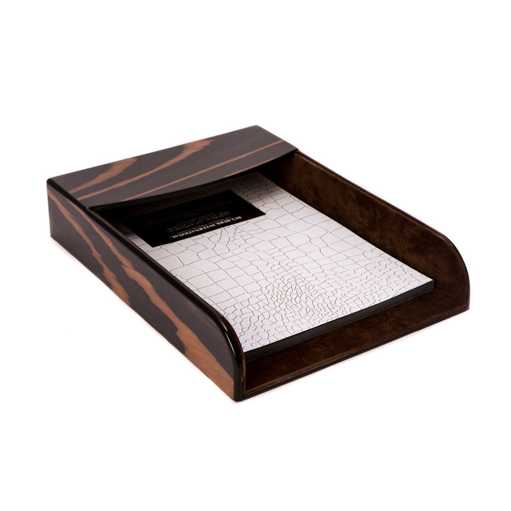 Bey-Berk "Ebony" Wood Document Tray