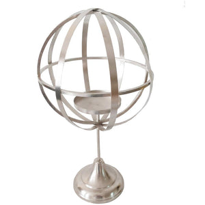 A&B Home Sphere On Stand Candle Holder - Set Of 2