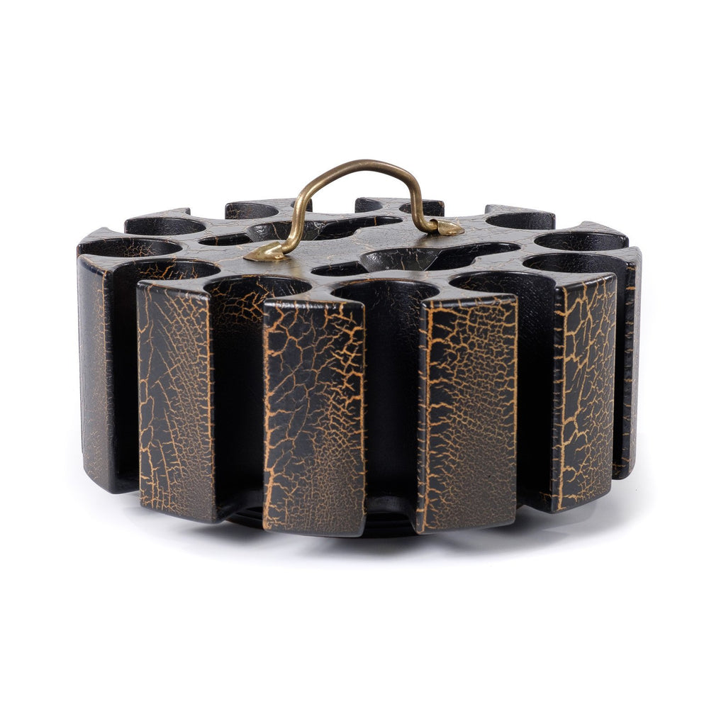 300 Poker Chip Dark Wood Carousel