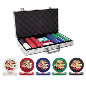 300 pc. 7.5g Showgirl Poker Chip Set with Aluminum Case
