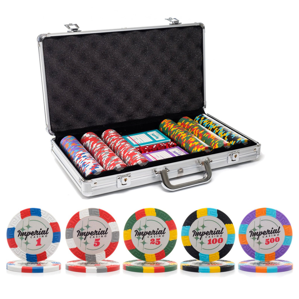 300 pc. 14g Imperial Poker Chip Set with Aluminum Case
