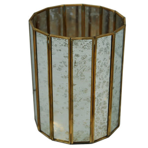 A&B Home Glass & Brass Candle Holder - Set Of 2