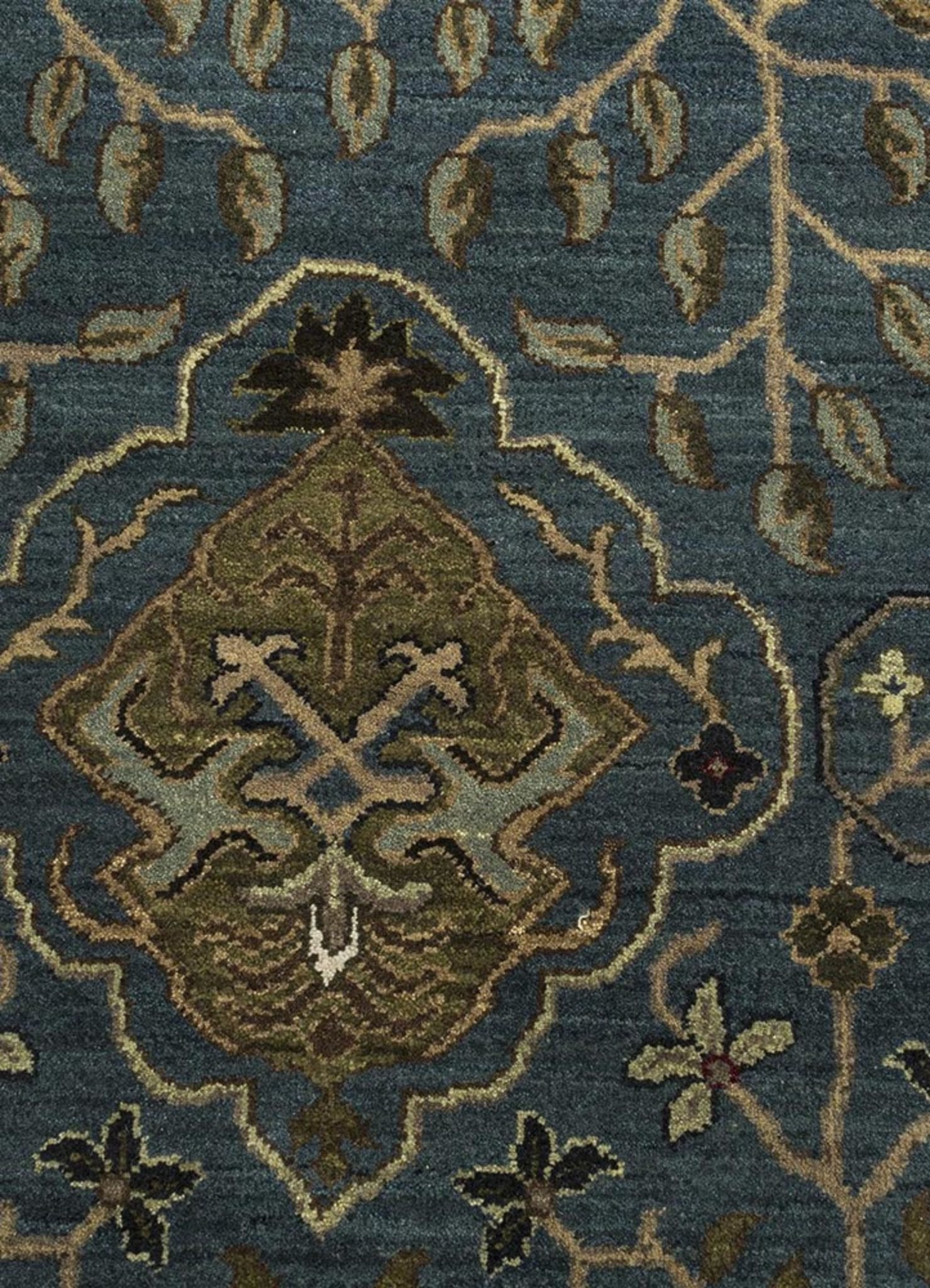 Allegro Teal Blue/Gray Brown Rug