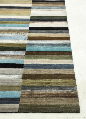 Strings Ebony/Cadet Blue Rug