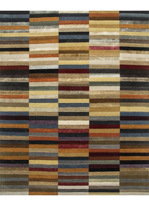 Strings Light Blue/Red Orange Rug