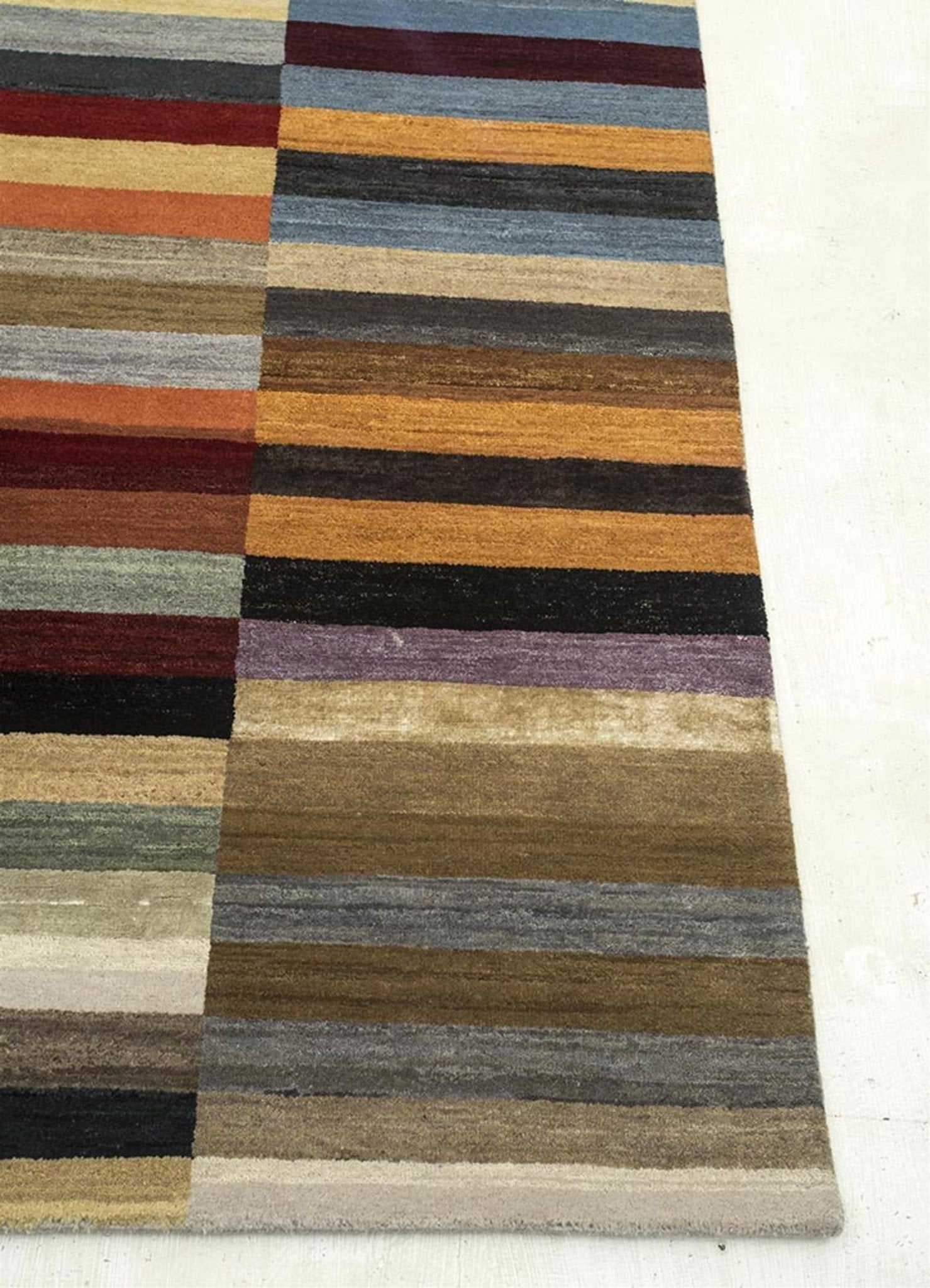 Strings Light Blue/Red Orange Rug