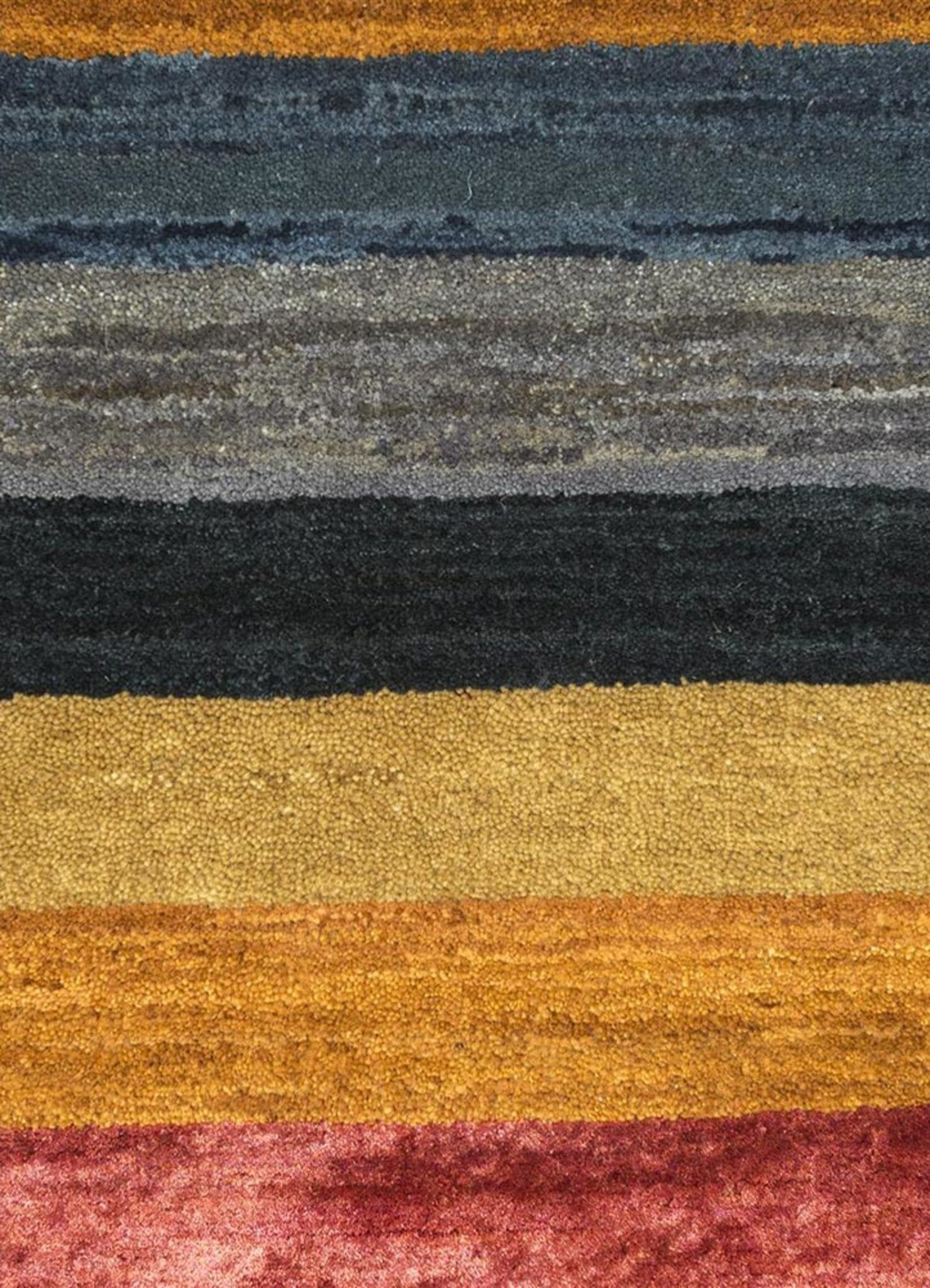 Strings Light Blue/Red Orange Rug