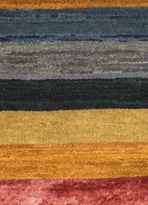 Strings Light Blue/Red Orange Rug