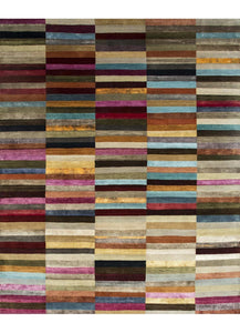 Strings Red/Blue Mirage Rug