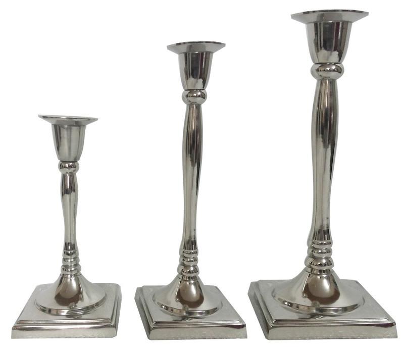 A&B Home Aluminum Candle Holders - 3Pc/Box - Set Of 2