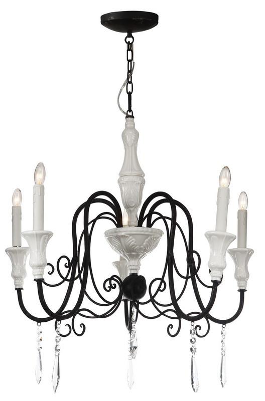 A&B Home Metal & Crystal 5 Light Crystal Chandelier