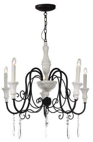 A&B Home Metal & Crystal 5 Light Crystal Chandelier