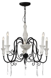 A&B Home Metal & Crystal 5 Light Crystal Chandelier