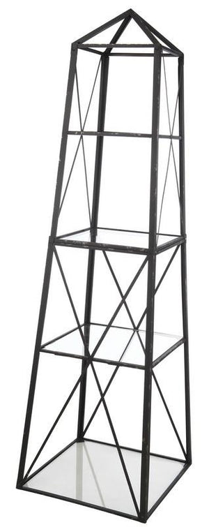 A&B Home Square Metal/Glass Etagere
