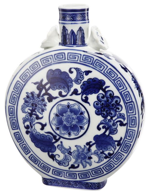 A&B Home Blue & White Round Vase - Set Of 2