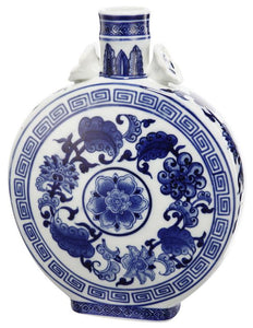 A&B Home Blue & White Round Vase - Set Of 2