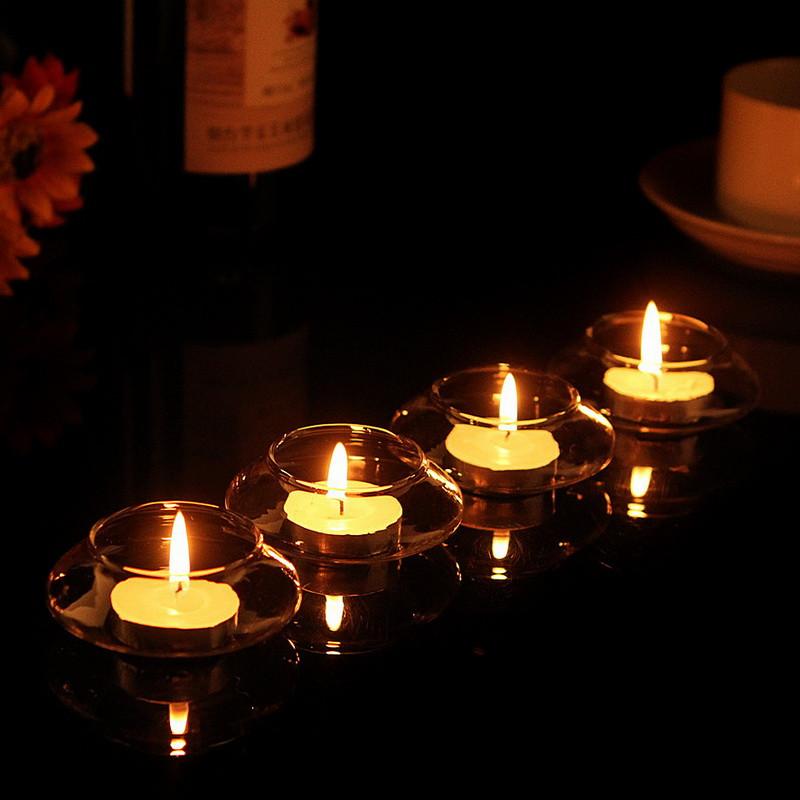 5 X Transparent Floating Glass Candle Holder Wedding Home Table Decorative With One Candle Romantic Dinner - Set Of 5 Candle Holders, Modish Store, - Modish Store