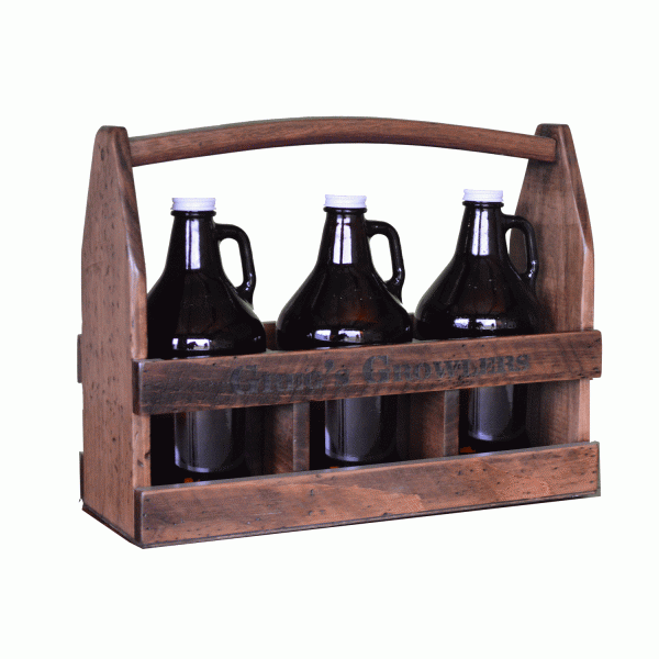 2-Day Designs Personalized 3 Growler Beer Caddy