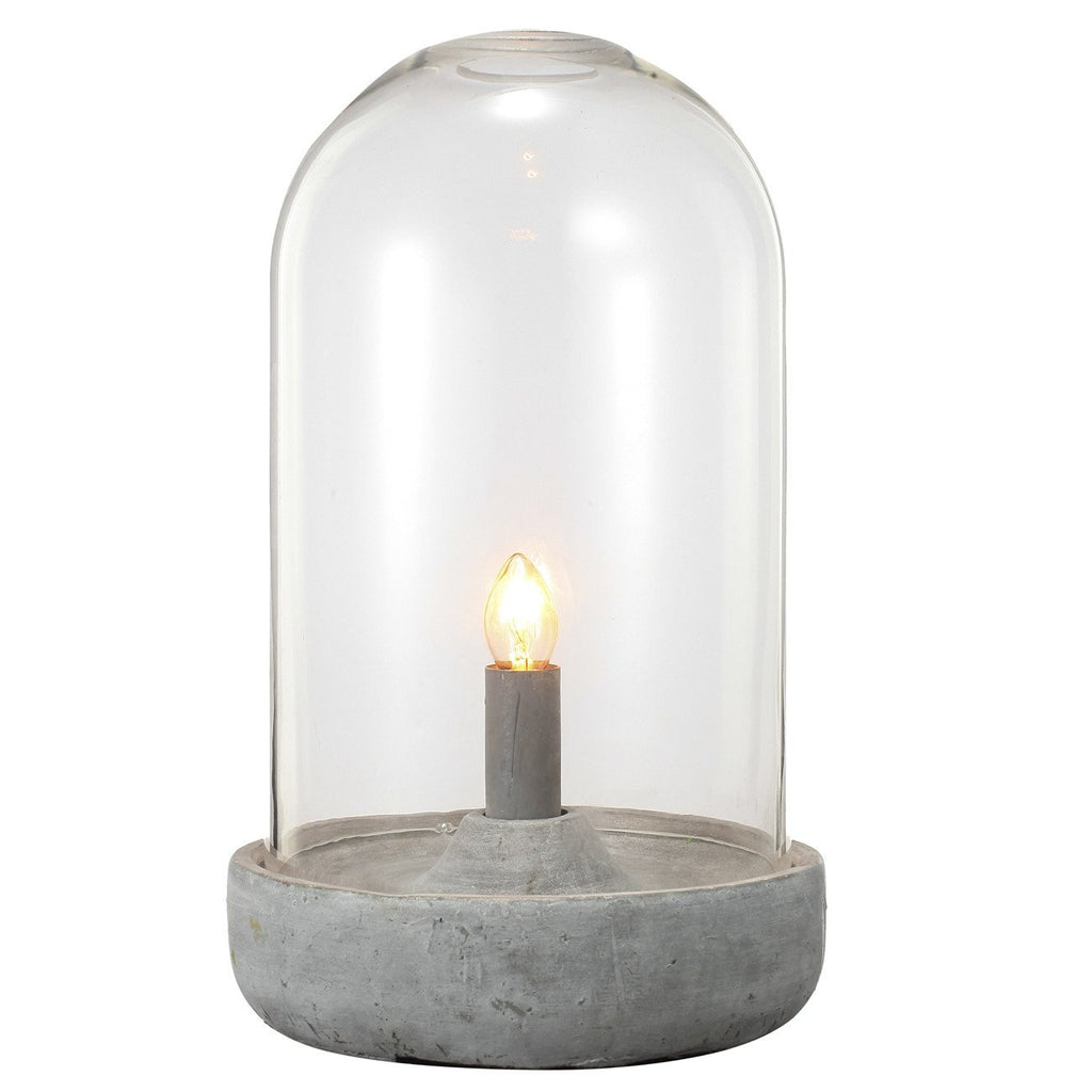 A&B Home Jasper Table Lamp With White Concrete Base & Clear Dome - Set Of 2