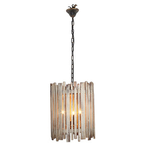 A&B Home Dane Wood Slatted X-Light Chandelier
