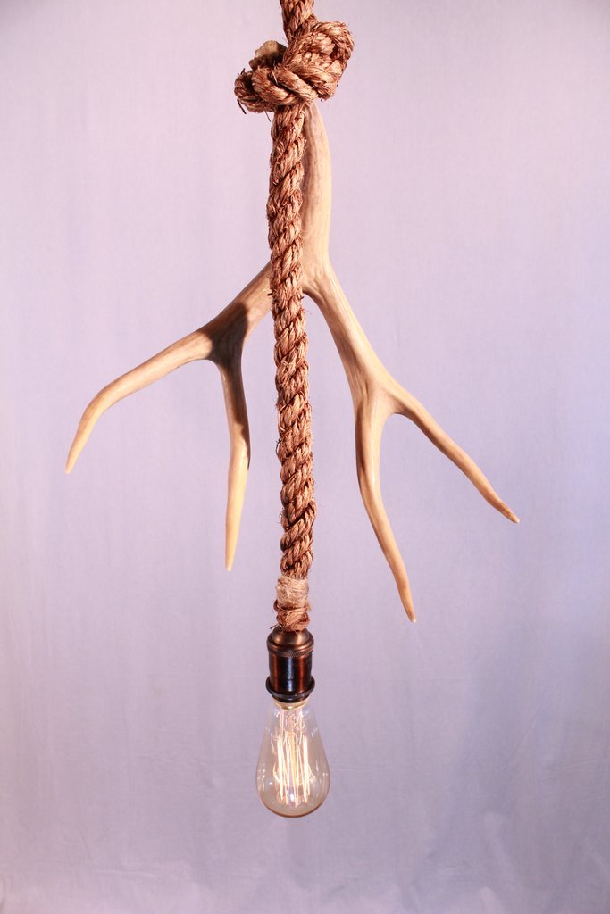 Antlerworx Single Antler Rope Pendant (P-1)