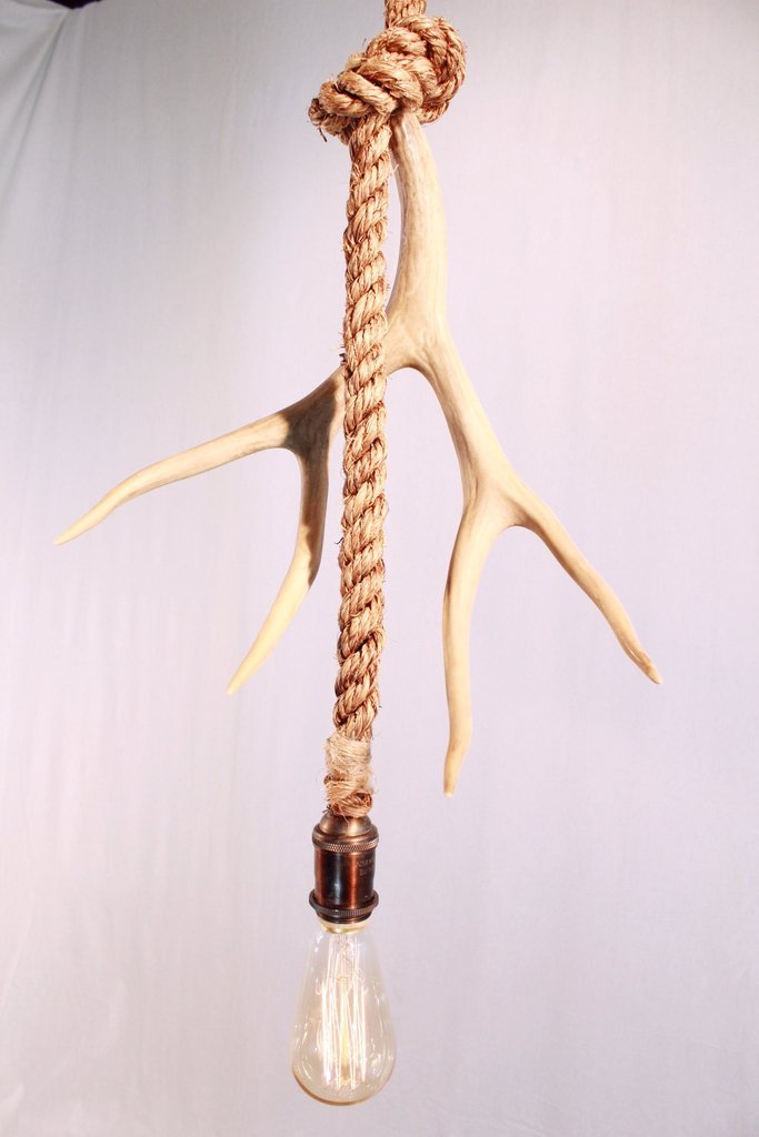 Antlerworx Single Antler Rope Pendant (P-1)